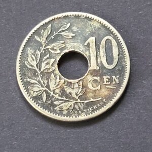 Pièce trouée de 10 Centimes - 1906